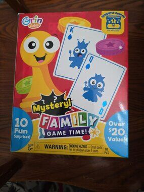 New Sealed Grin Studios Mystery Family Gam Time Box 10 fun surprises Fidget